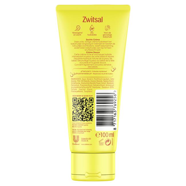 Zwitsal Baby Zachte Crème Huidverzorging 100 ML