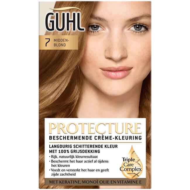 Guhl Protecture Beschermende Crème-Haarkleuring 7 Middenblond 2x50 ML