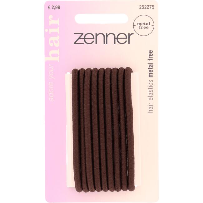Zenner Haarelastiek MF Bruin 9 stuks