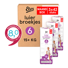 Etos Luierbroekjes Extra Large Maat 6 15+ kg Maandbox 126 stuks