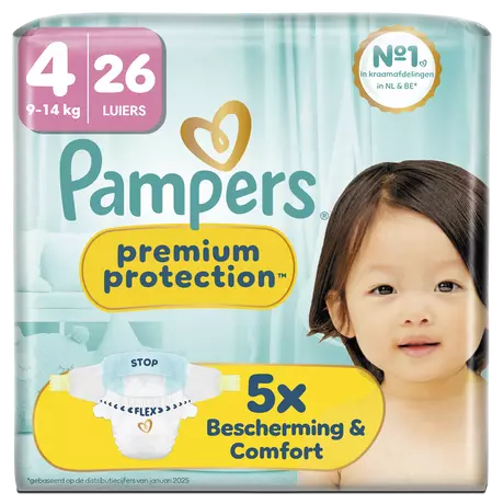 Pampers Premium Protection Luiers Maat 4 9-14 kg 26 stuks