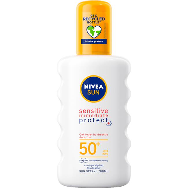 NIVEA SUN Zonnebrand Sensitive Immediate Protect Zonnespray SPF 50+ 200 ML