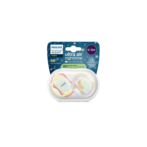 Philips Avent Fopspeen Ultra Air Night 0-6M SCF376/25 2 stuks