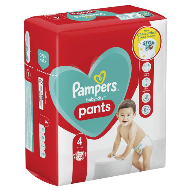 Pampers Baby-Dry Luierbroekjes Maat 4 23 Luiers 9KG-15KG
