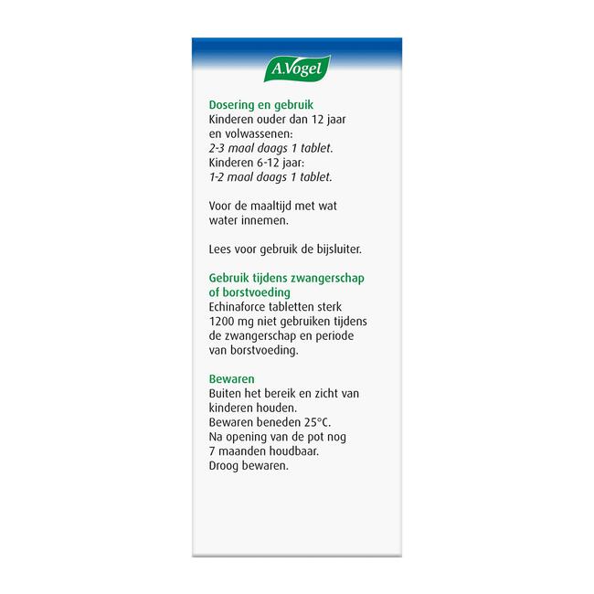 A.Vogel Echinaforce Bij Onvoldoende Weerstand En Griep Tabletten 30 stuks