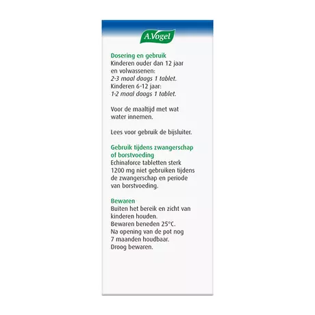 A.Vogel Echinaforce Bij Onvoldoende Weerstand En Griep Tabletten 30 stuks
