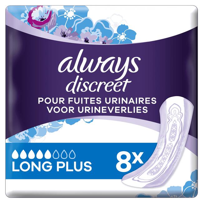 Always Discreet Plus Long Plus Verband Voor Urineverlies 8 stuks