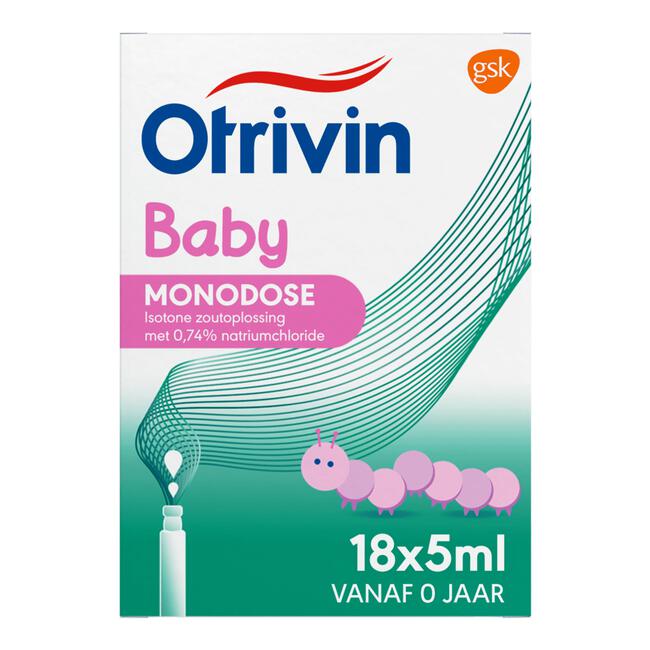 Otrivin Baby Zoutoplossing Monodose bij een Verstopte Neus 18 x 5 ML