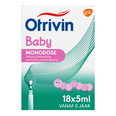 Otrivin Baby Zoutoplossing Monodose bij een Verstopte Neus 18 x 5 ML