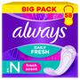 Always Daily Fresh Inlegkruisjes Normal 58 Stuks