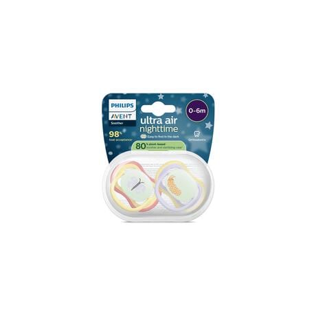 Philips Avent Fopspeen Ultra Air Night 0-6M Double Pack, mixed - SCF376/26