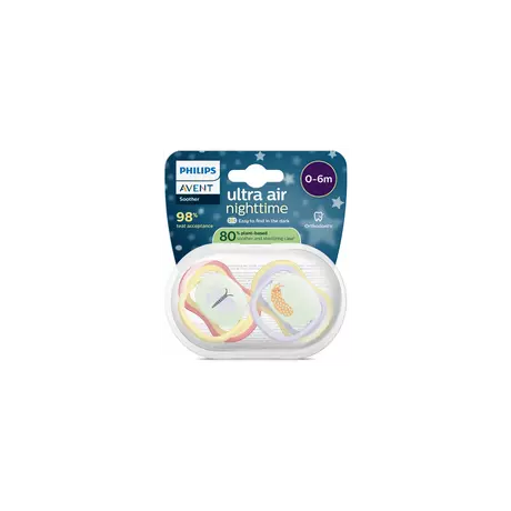 Philips Avent Fopspeen Ultra Air Night 0-6M SCF376/26 2 stuks