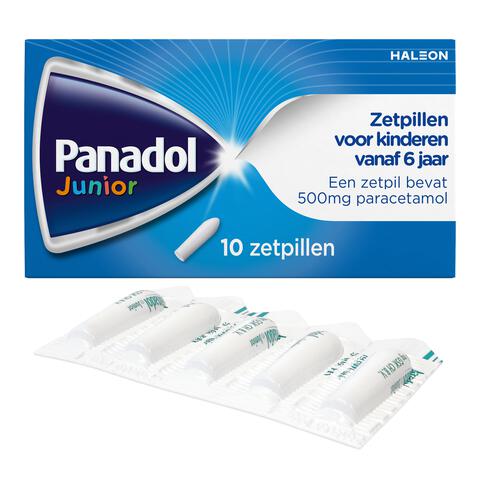 Panadol Junior Zetpillen 500 MG Paracetamol vanaf 6 jaar 10 stuks