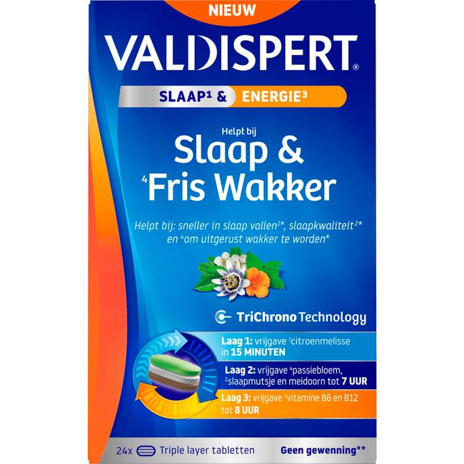 Valdispert Slaap & Fris Wakker Tabletten 24 stuks