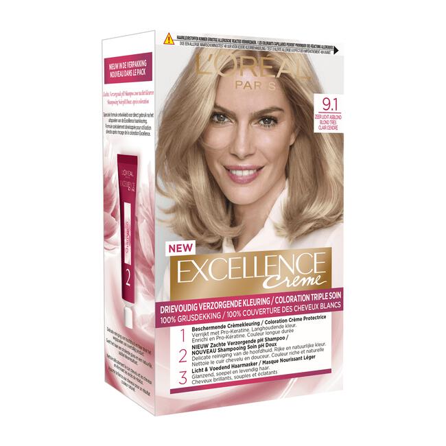 L'Oréal Paris Excellence Creme Permanente Haarverf 9.1 Zeer Licht Asblond