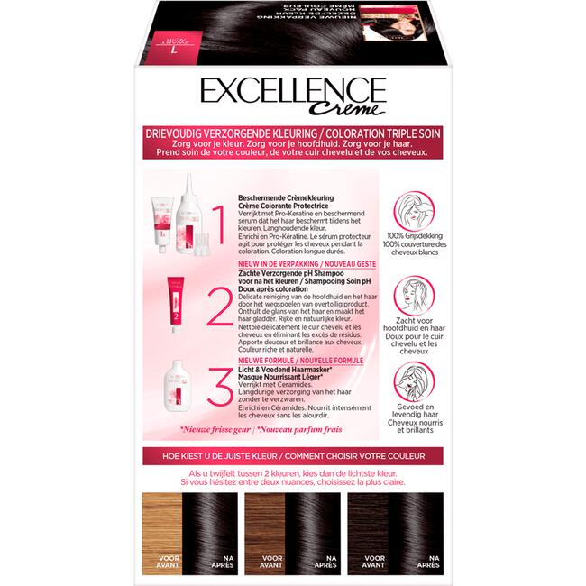 L'Oréal Paris Excellence Crème Permantente Haarverf 1 Intens Zwart