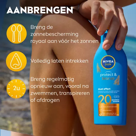 NIVEA SUN Zonnebrand Protect & Bronze Zonnemelk SPF 20 200 ML