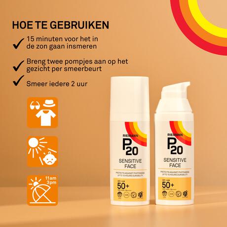 P20 Sensitive Face Zonnebrandcrème SPF50+