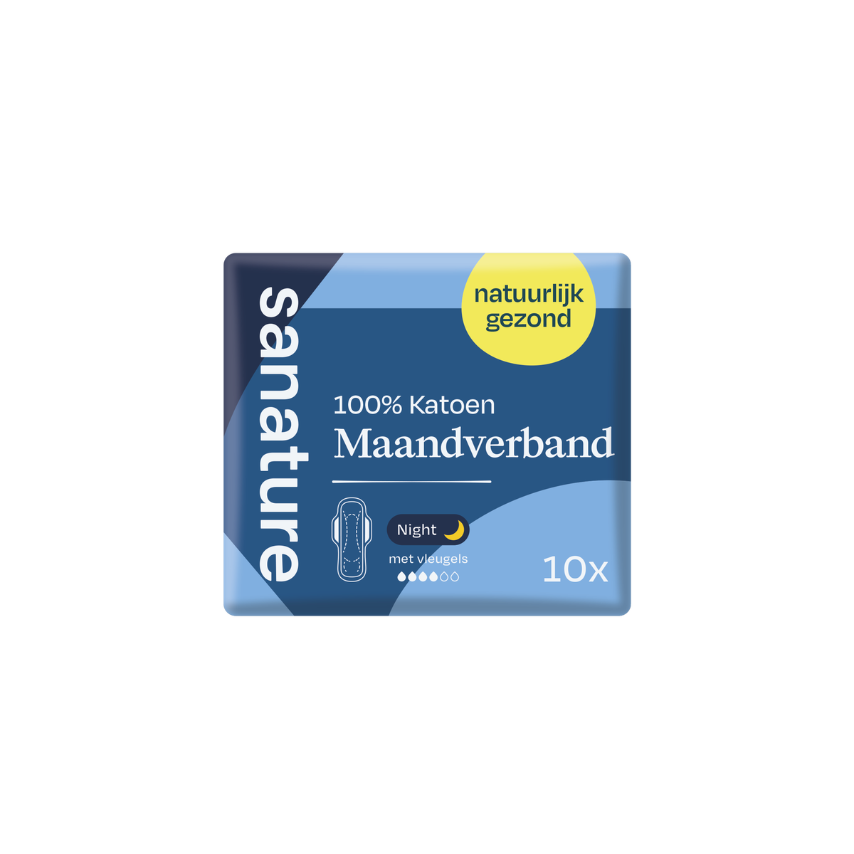 Sanature 100% Katoenen Maandverband Ultra Nacht 10 - 10 stuks