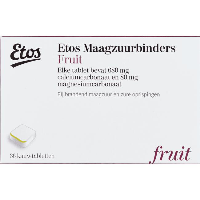 Etos Maagzuurbinders Kauwtabletten Fruit 36 stuks