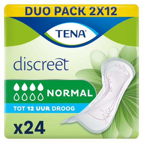 TENA Discreet Normal Incontinentieverband Duopack 2x12 stuks