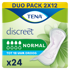 TENA Discreet Normal Incontinentieverband Duopack 2x12 stuks