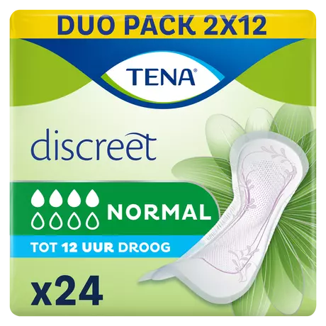 TENA Discreet Normal Incontinentieverband Duopack 2x12 stuks