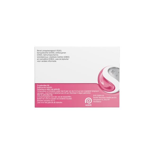 Strepsils Keeltabletten Aardbei Suikervrij 24 stuks