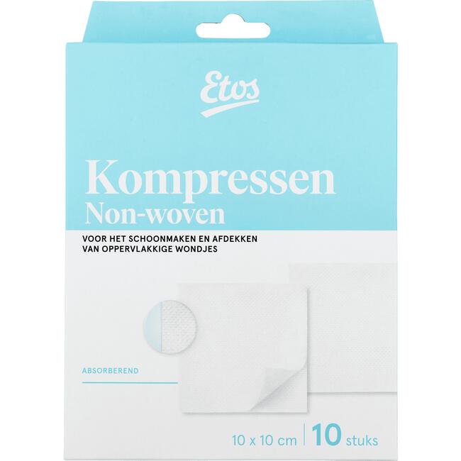 Gezamenlijk Moeras Buigen Etos Gaaskompressen 10 x 10 CM 10 stuks 10 EA | Etos