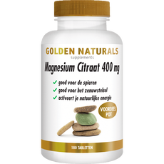 Golden Naturals Magnesium Citraat 400 mg Voordeelpot Tabletten 180 stuks