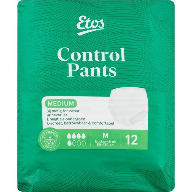 Etos Control Pants Incontinentiebroekje Medium 12 stuks