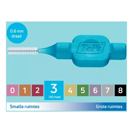 TePe Interdentale Ragers Original Blauw&nbsp;ISO Maat 3 0,6 mm 6 stuks