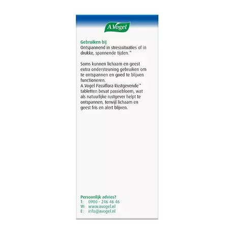 A.Vogel Passiflora Rustgevende1* Tabletten Helpt Bij Stressmomenten1* 80 stuks