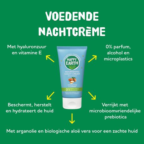 Happy Earth 100% Natuurlijke Face Care Nourishing Night Cream 50 Ml