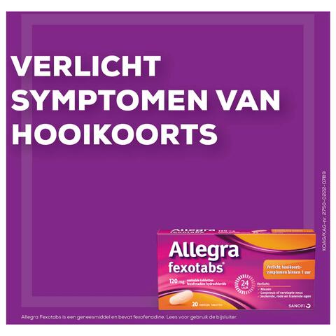 Allegra Fexotabs Hooikoortstabletten 20 stuks