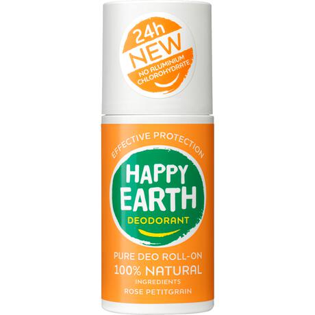 Happy Earth 100% Natuurlijke Rose Petitgrain Deodorant Roller 75 ML
