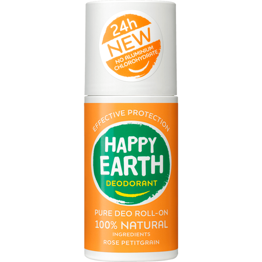 Happy Earth 100% Natuurlijke Rose Petitgrain Deodorant Roller 75 ML
