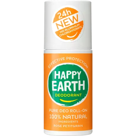 Happy Earth 100% Natuurlijke Rose Petitgrain Deodorant Roller 75 ML