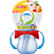 Nûby Trainingsfles met Antilekspeen en Antilektuit Blauw 0+ m 240 ML