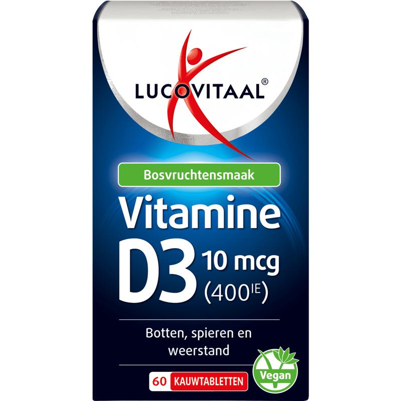Lucovitaal Vitamine D3 10 MCG Kauwtabletten 60 stuks