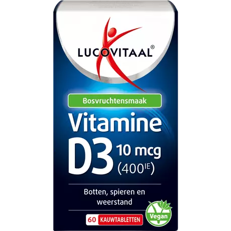 Lucovitaal Vitamine D3 10 MCG Kauwtabletten 60 stuks