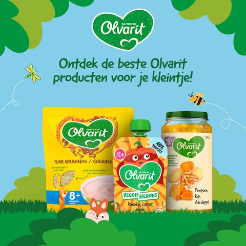 Olvarit Knijpfruit Pompoen Wortel Appel 12+ Maanden 100 gram