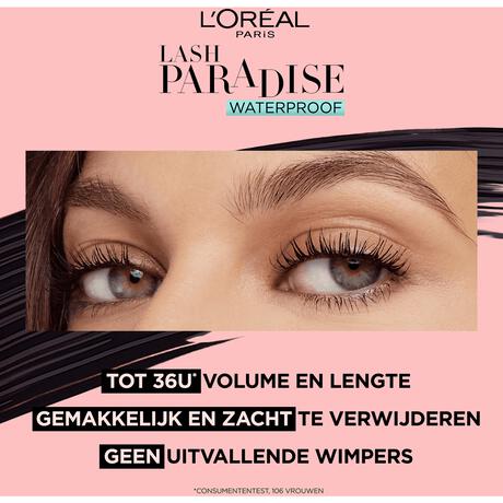 L'Oréal Paris Lash Paradise Volume Mascara Waterproof Zwart