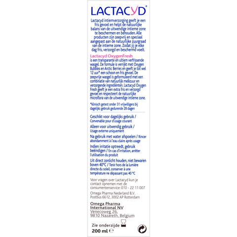 Lactacyd Oxygen Fresh Intiem Verfrissende Wasgel 200 ML