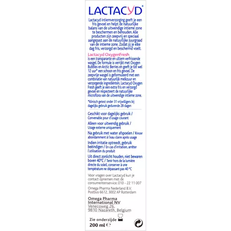 Lactacyd Oxygen Fresh Ultiem Verfrissende Wasgel 200 ML