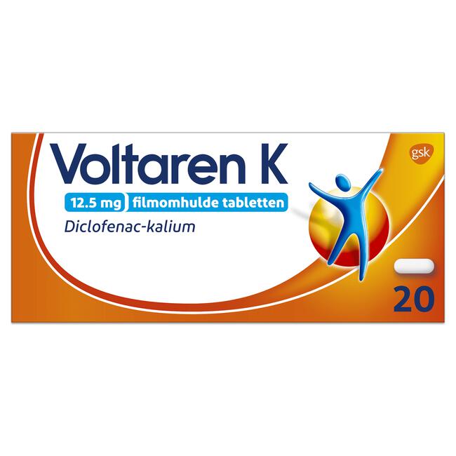 Voltaren K 12,5 MG Pijnstiller Filmomhulde Tabletten Diclofenac-Kalium 20 stuks
