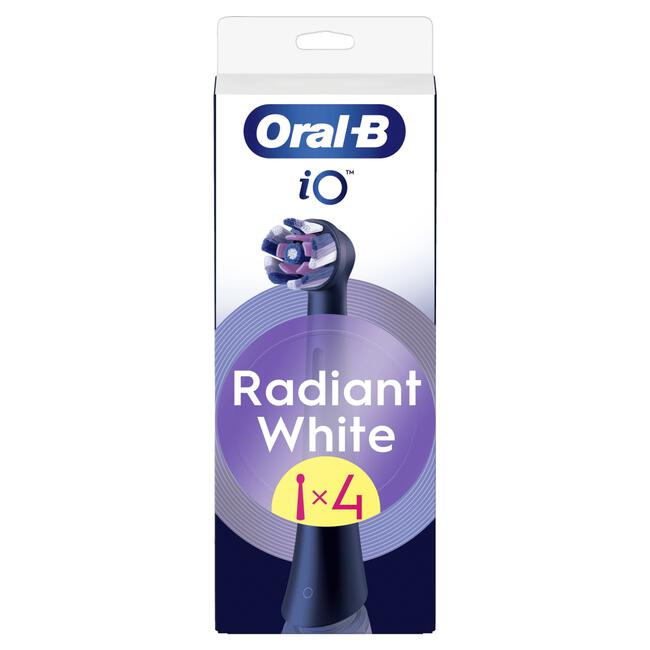 Oral-B iO Radiant White Opzetborstels Zwart 4 Stuks
