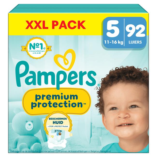 Pampers Premium Protection XXL Pack Luiers Maat 5 11-16 KG 92 stuks
