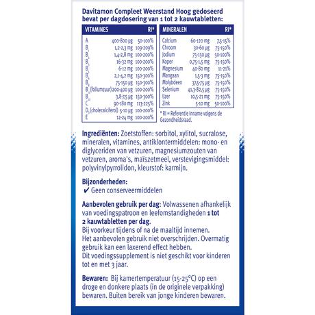 Davitamon Compleet Weerstand Forte 50 Kauwtabletten