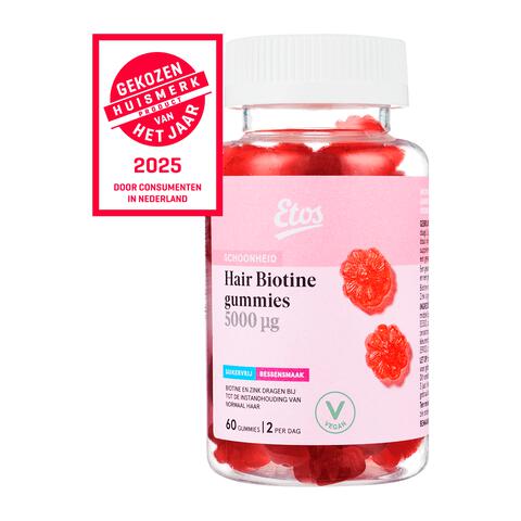 Etos Hair Biotine gummies 5000μg 60 stuks